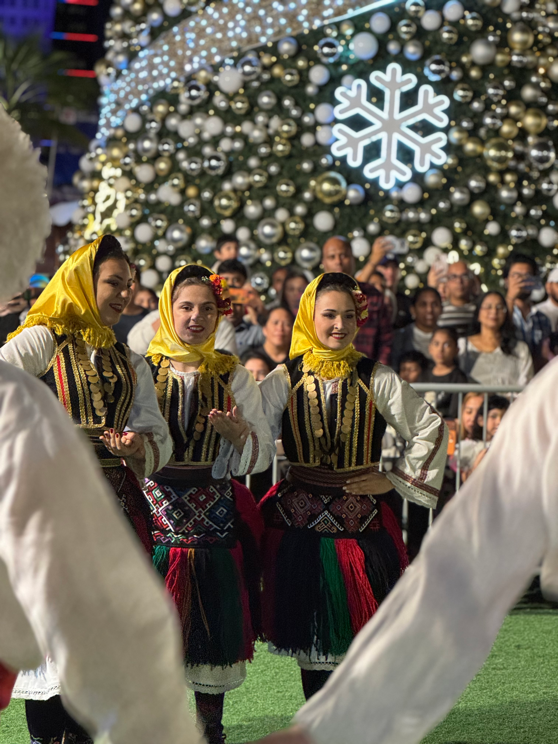 Folklore group during Christmas at the WOFA Festival in Dubai, UAE