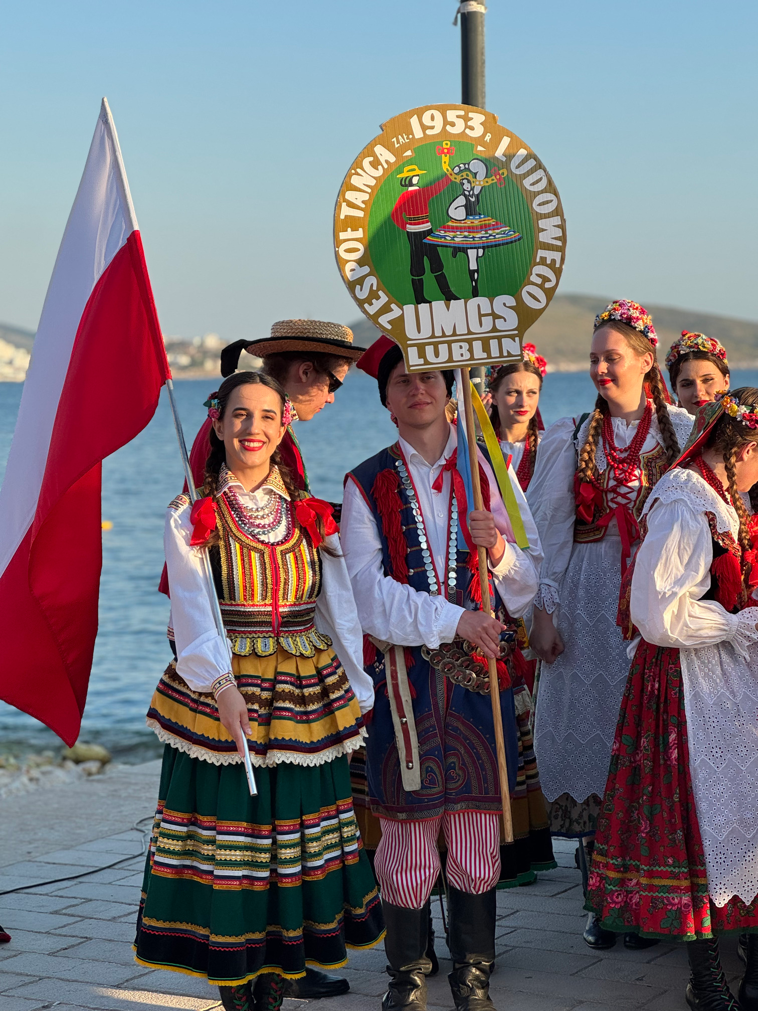 Group from Poland at the WOFA Festival in Saranda, posing during their defile.